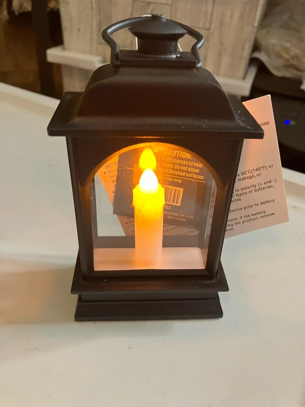 Hobby Lobby Black LED Lantern with Flicker Candle